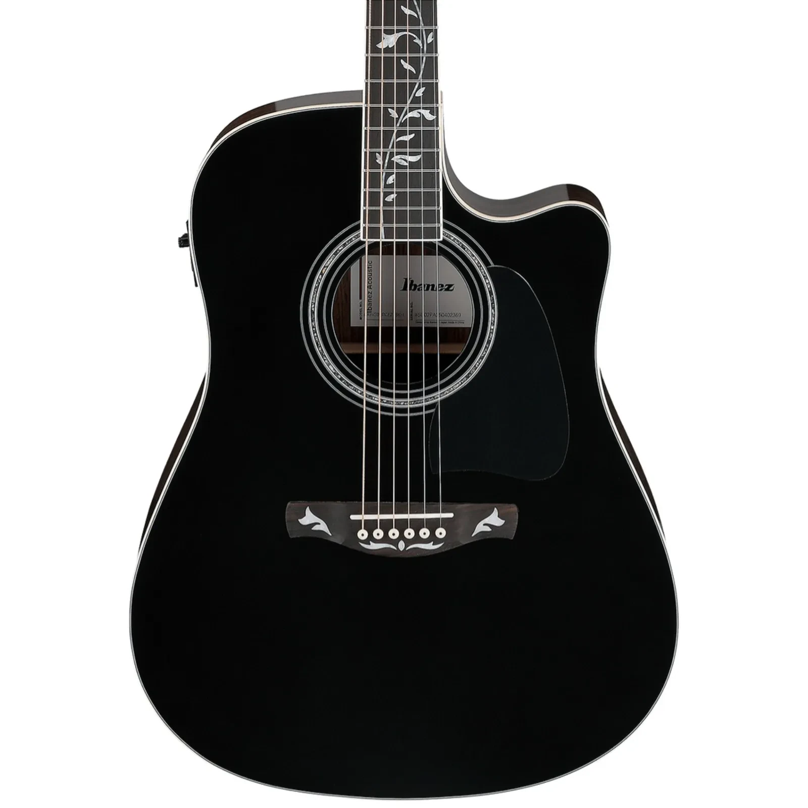 Ibanez AW391CE Artwood Dreadnought Acoustic-Electric Guitar, Black