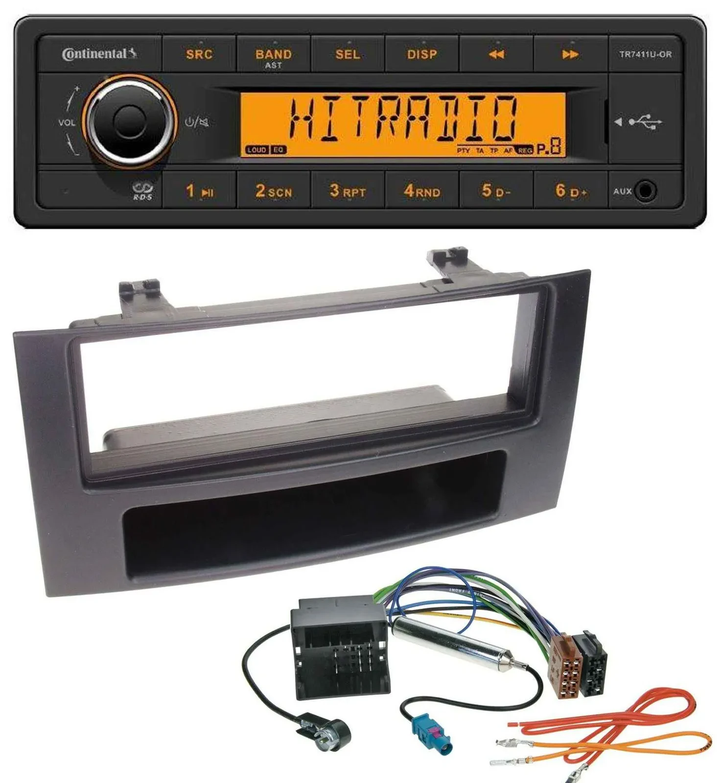 Continental 1DIN USB AUX MP3 Autoradio für VW Touareg Multivan T5 Transporter 20