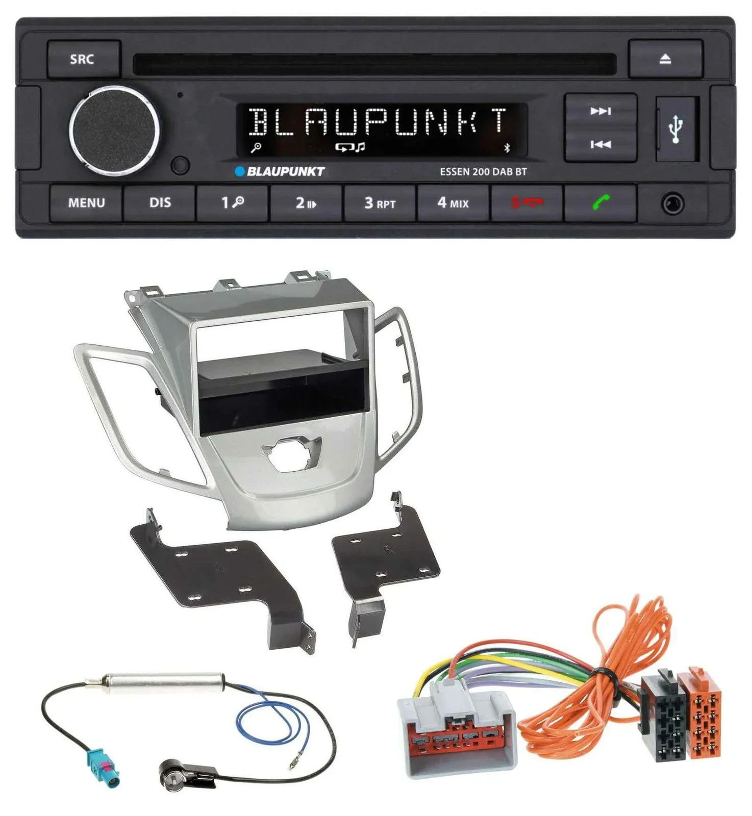 Автомагнитола Blaupunkt USB MP3 Bluetooth DAB CD для Ford Fiesta 2008–2010 (JA8), без дисплея