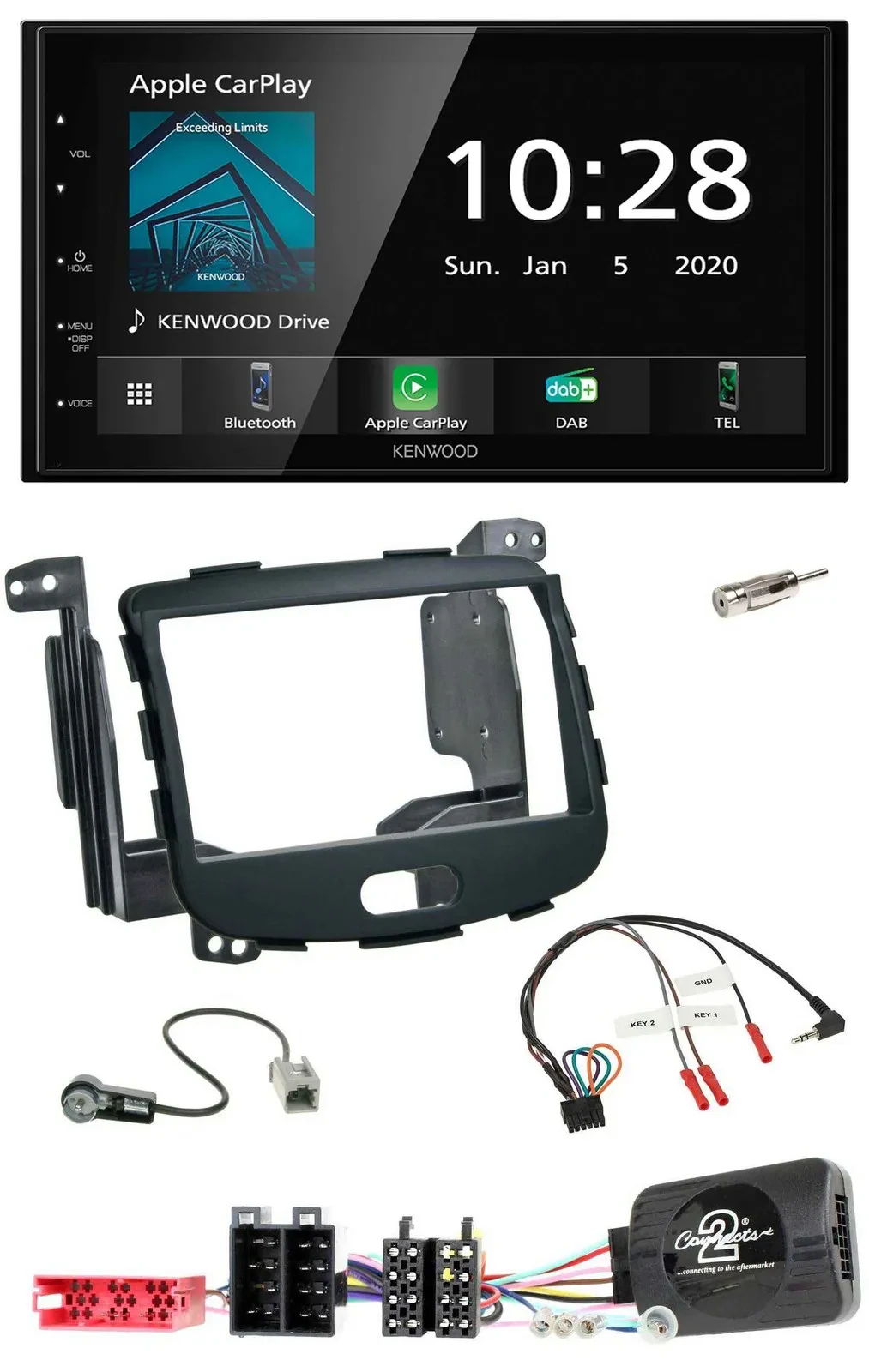 Автомагнитола Kenwood 2DIN, Bluetooth, DAB, USB, для Hyundai i10 2009–2013