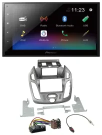 Pioneer USB Bluetooth DAB 2DIN MP3 Autoradio für Ford Transit 12-18 Display Conn