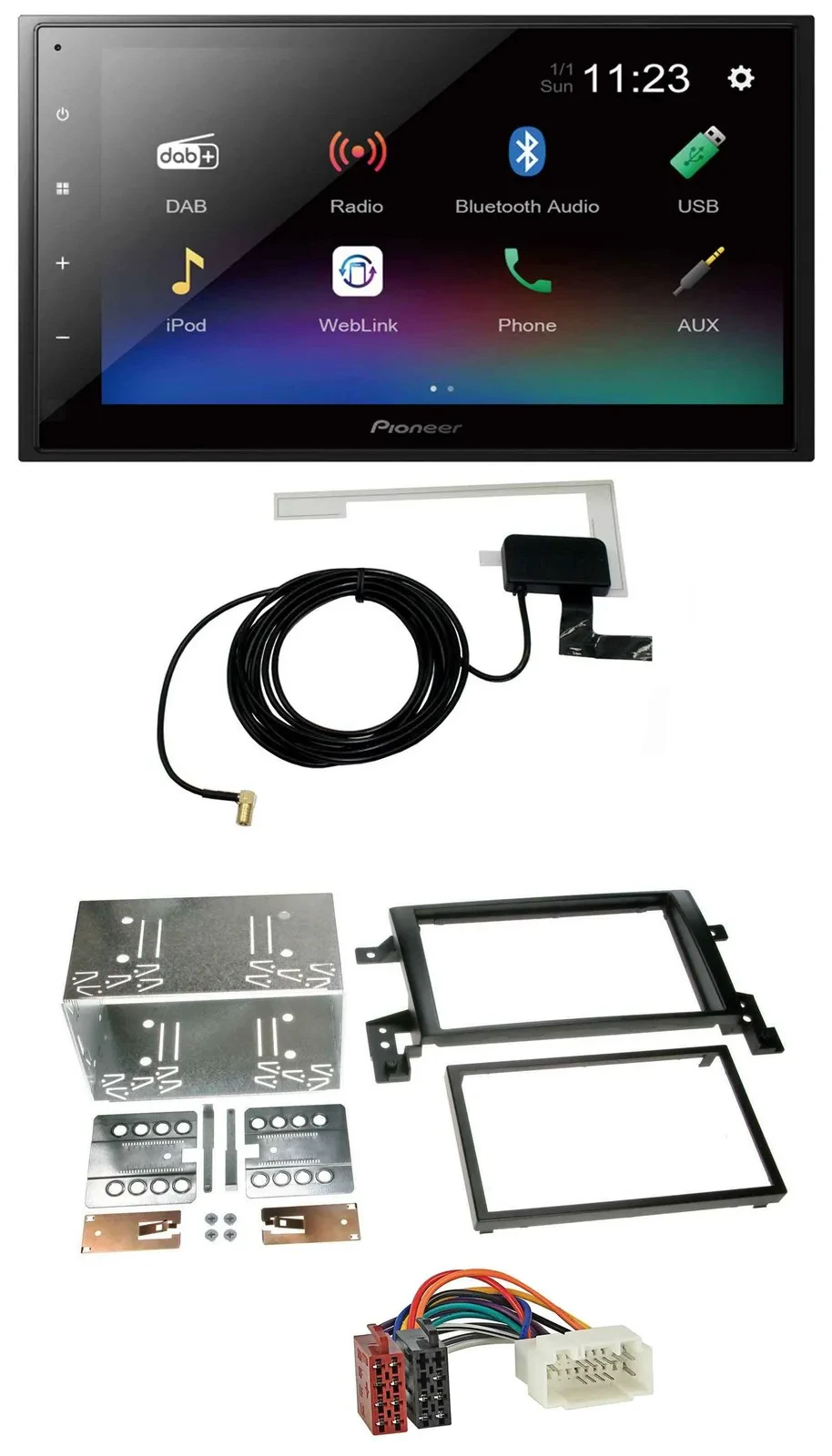 Pioneer DAB MP3 Bluetooth 2DIN USB Autoradio für Suzuki Grand Vitara ab 2005