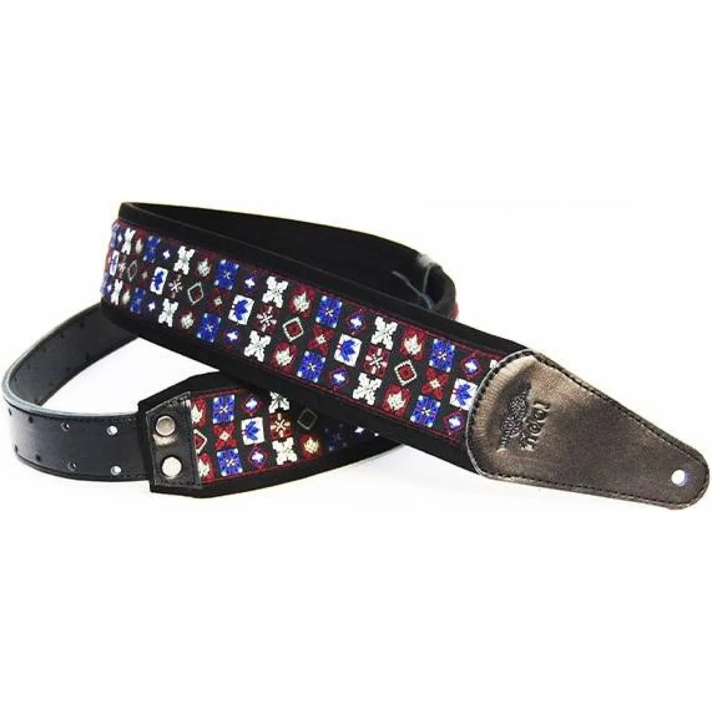 Ремень для гитары Fidel FL22017E Ergo Blue Burgundy Square Ornament