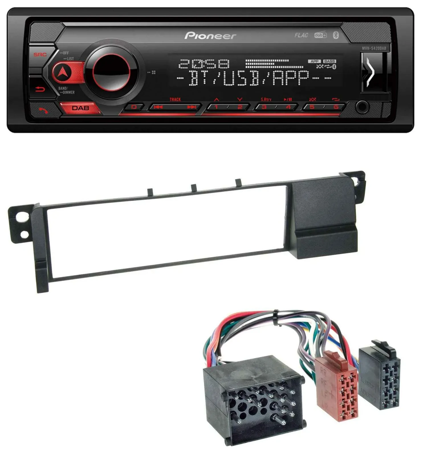 Pioneer MP3 USB DAB Bluetooth Autoradio für BMW 3er E46 (Rundpin, ab 1998)