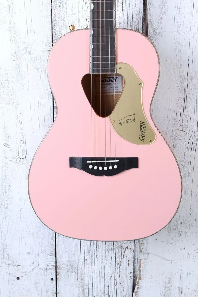 Gretsch G5021E Rancher Penguin Parlor Acoustic Electric Guitar Shell Pink