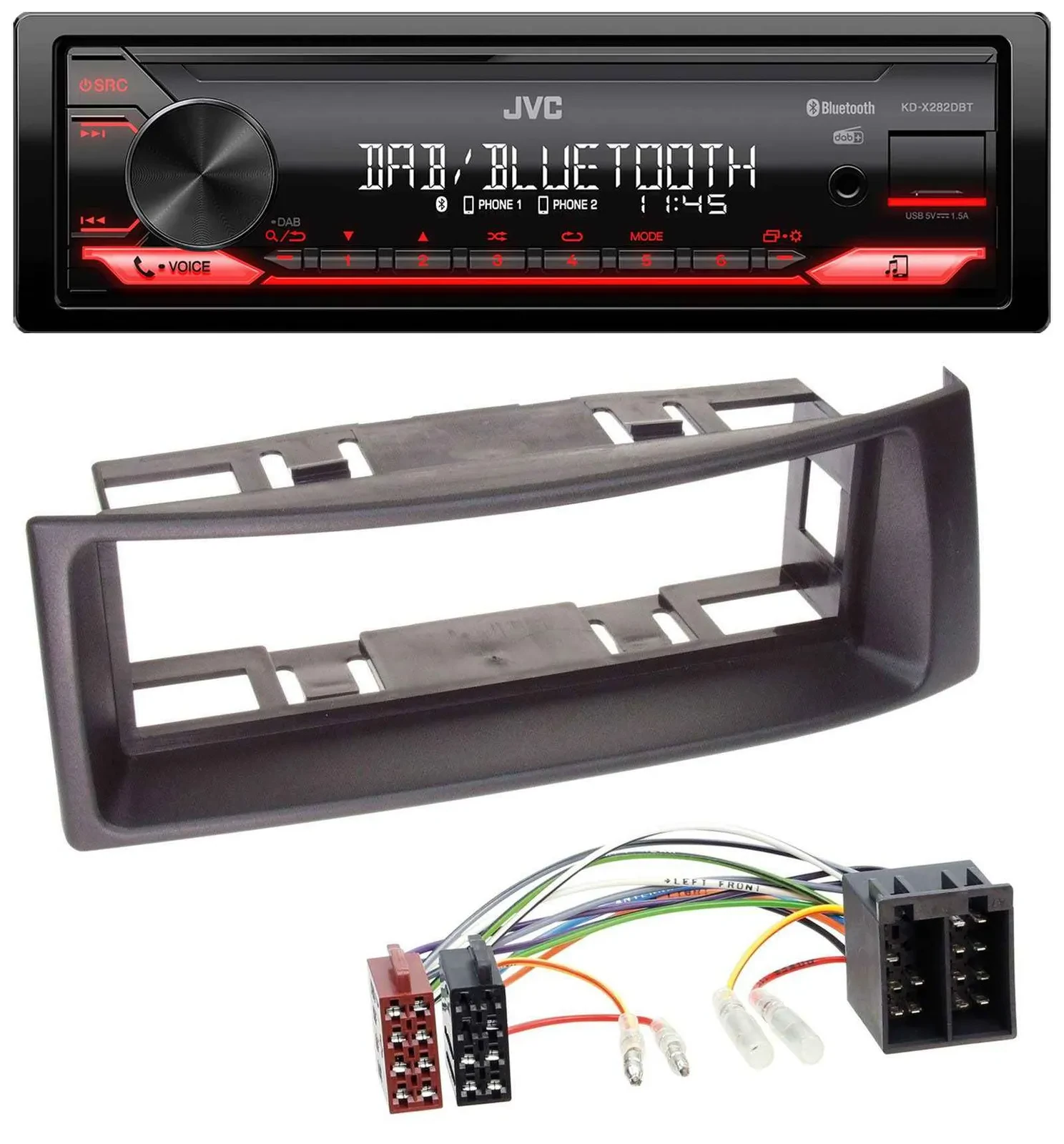 JVC Bluetooth USB DAB MP3 Autoradio für Renault Megane Scenic bis 03 schwarz