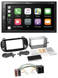 Автомагнитола Pioneer 2-DIN USB MP3 DAB Bluetooth для Fiat 500 (до 2012), глянцевый чёрный