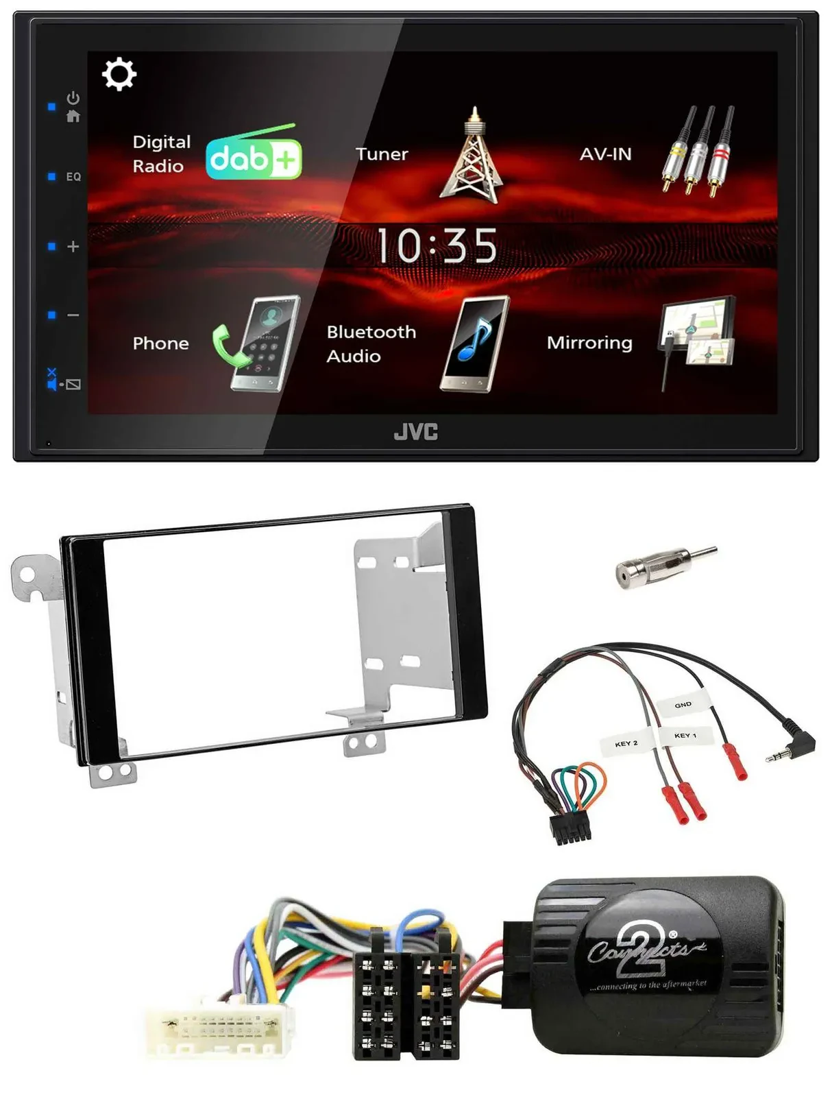 JVC USB Bluetooth Lenkrad DAB 2DIN Autoradio für Subaru ForesterSJ Impreza XV