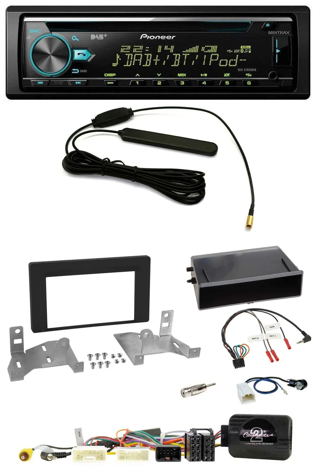 Pioneer CD MP3 Lenkrad DAB USB Autoradio für Toyota Aygo AB7 ab 2022 schwarz