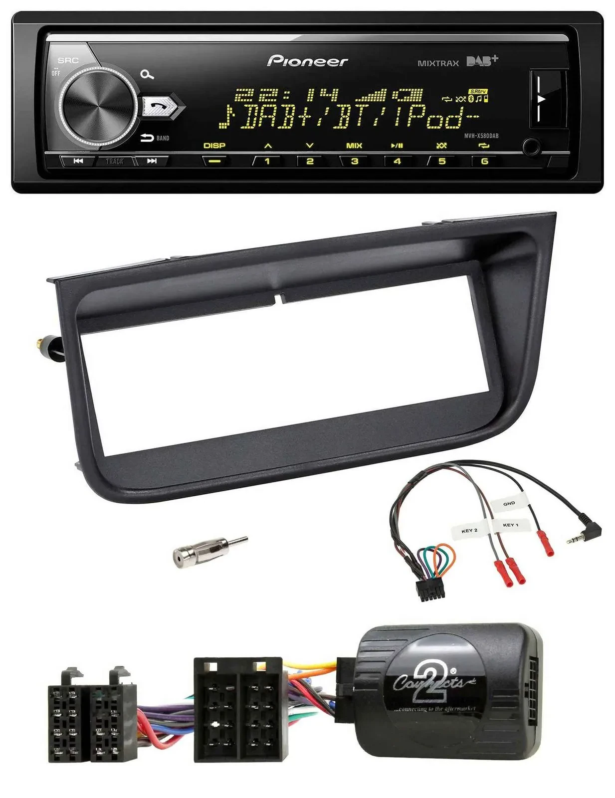 Pioneer Bluetooth USB DAB Lenkrad Autoradio für Peugeot 406 2002-2005