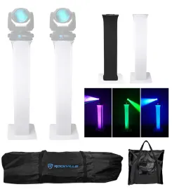 (2) Totem Stands+Black+White Scrims For (2) Marq Gesture Beam 500 Lights