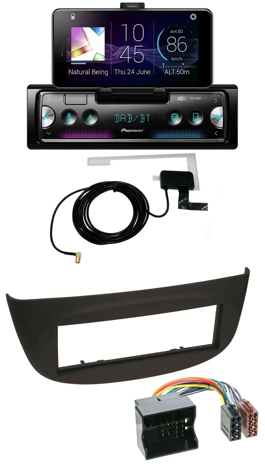 Pioneer DAB Bluetooth MP3 USB Autoradio für Renault Twingo (07-14) schwarz