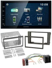 Kenwood 2DIN Bluetooth MP3 USB DAB Autoradio für Iveco Daily 06-14 dunkelgrau