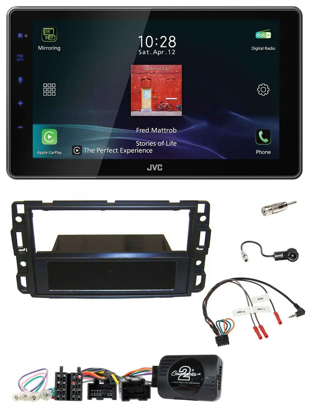 JVC DAB Lenkrad Bluetooth USB Autoradio für Cadillac BLS YSCF 2006-2010