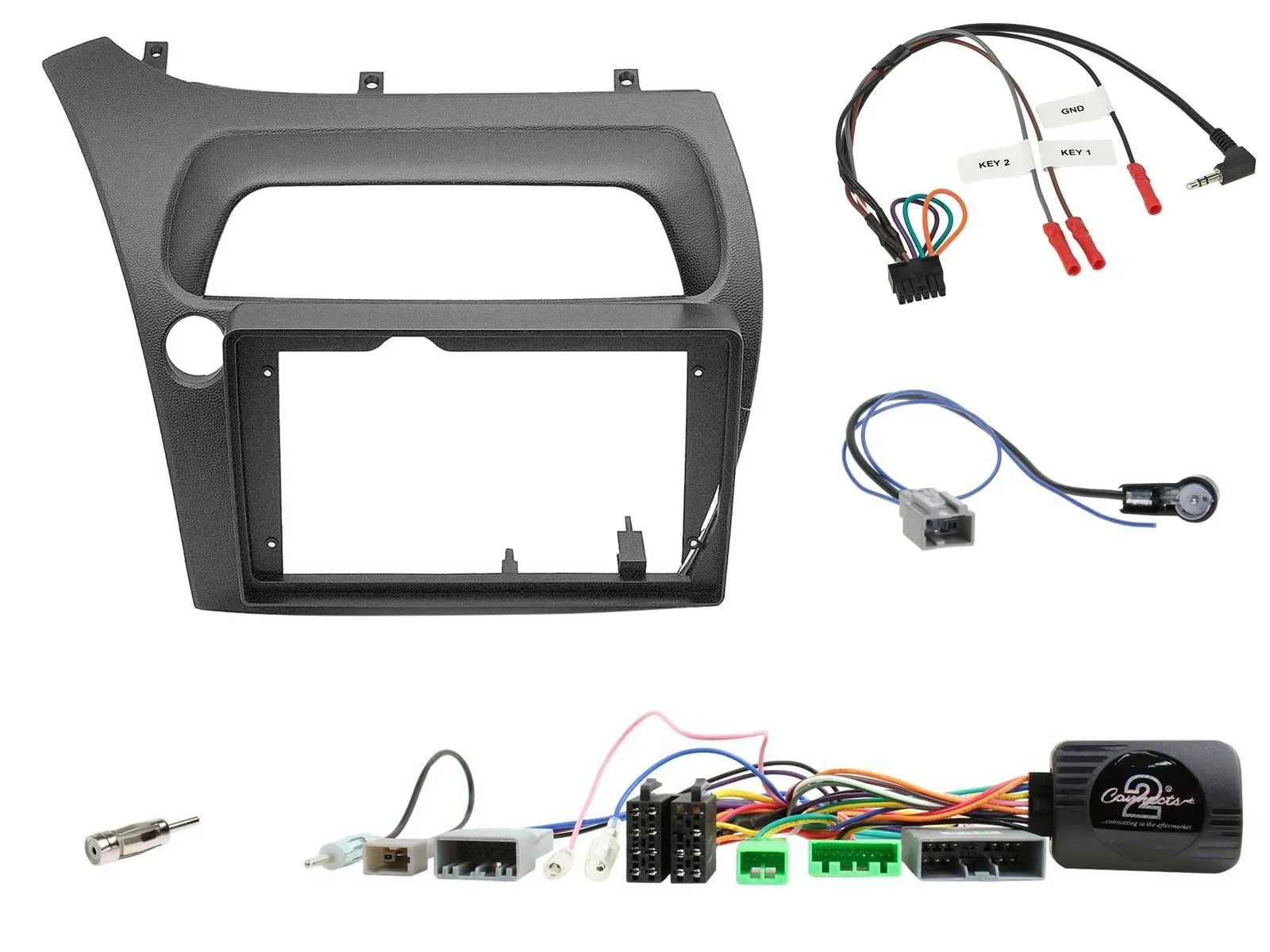 Radioset Lenkradadapter für 9 Zoll Autoradio für Honda Civic 2006-2011 LHD