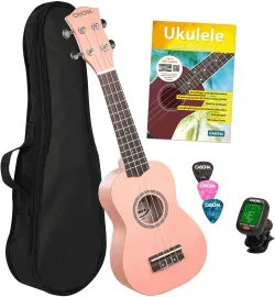 CASCHA HH 3976 Multiling. Sopran Ukulele Set pink