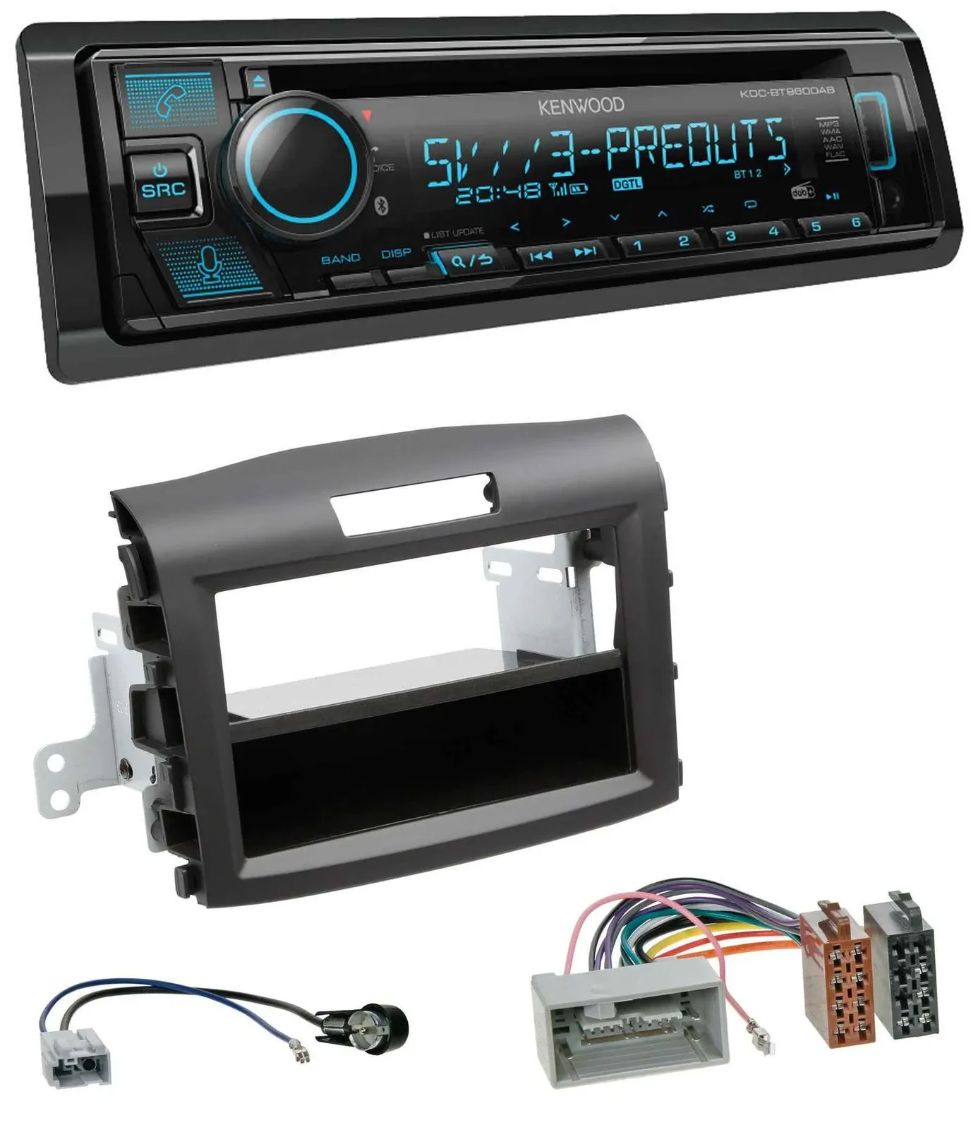 Kenwood Bluetooth USB CD MP3 DAB Autoradio für Honda CR-V (ab 2013)