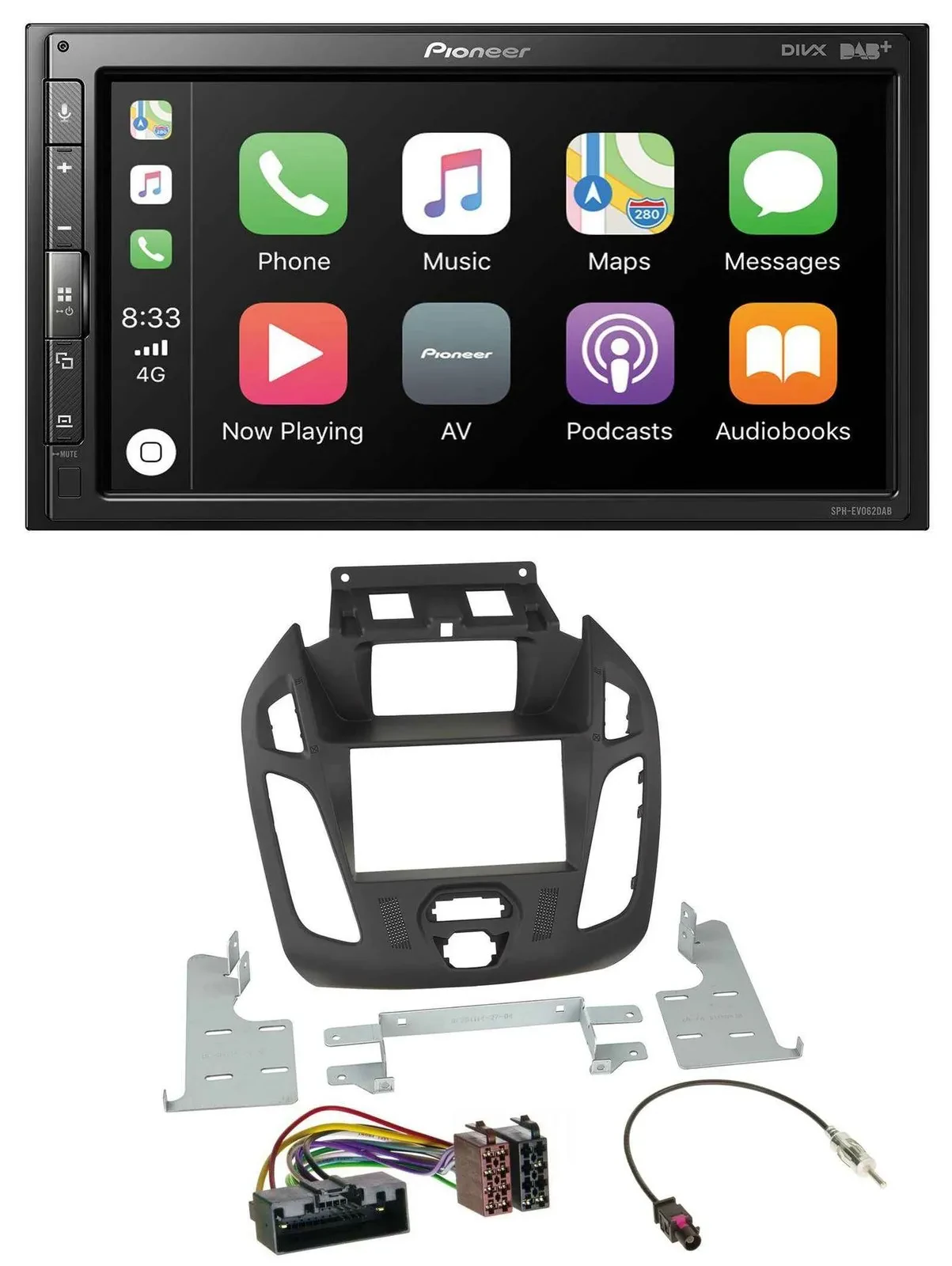 Pioneer USB MP3 DAB 2DIN Bluetooth Autoradio für Ford Transit 2012-2018 Display