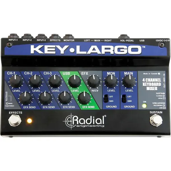 Radial Engineering Key-Largo Keyboard Mixer and Performance Pedal