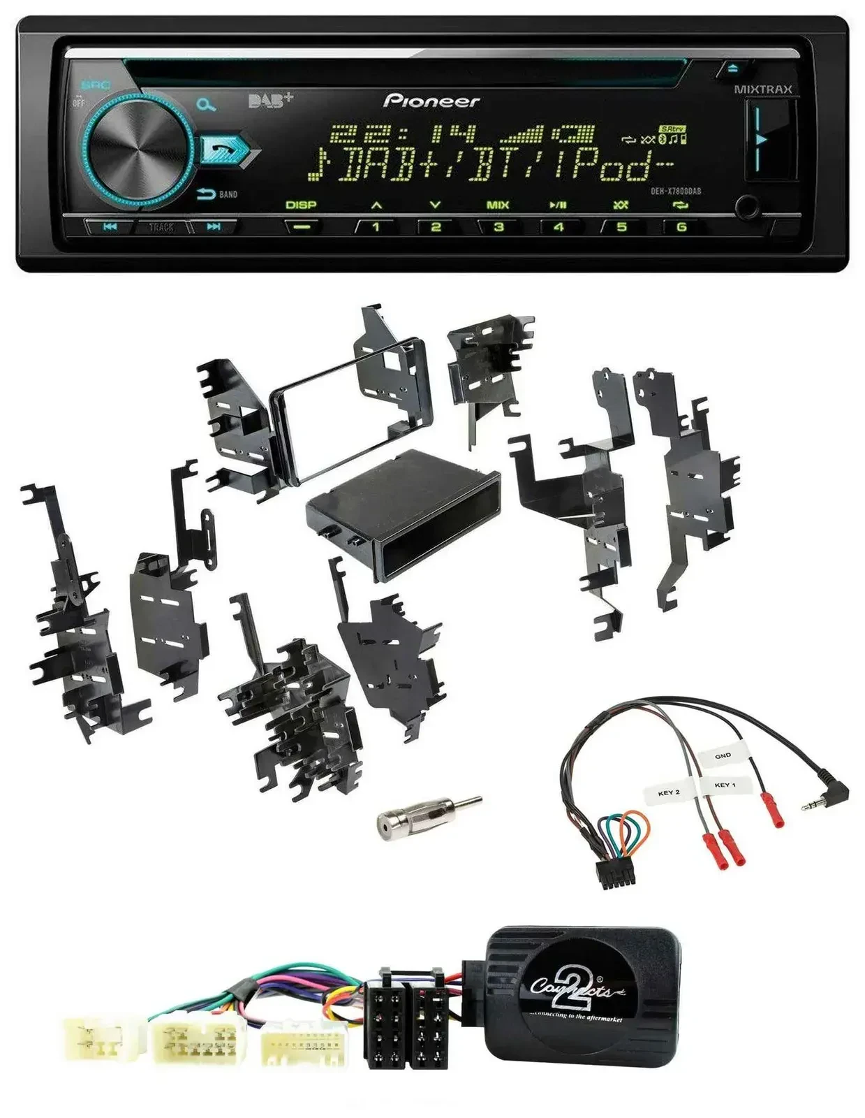 Автомагнитола Pioneer DAB CD USB Bluetooth для Toyota Yaris 2007–2012