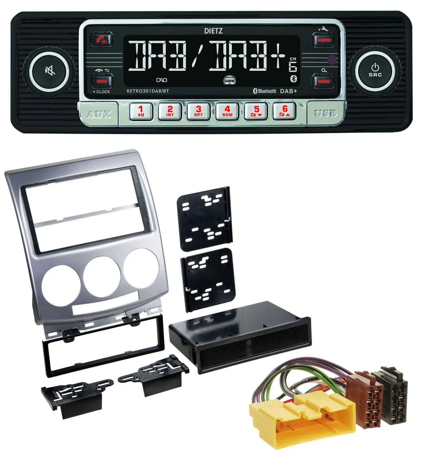 Dietz USB DAB MP3 Bluetooth Autoradio für Mazda 5 (2005-2010)