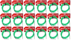 Инструментальный кабель Rockville RCGT10G Green 3 м (18 штук)