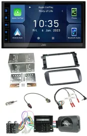 JVC DAB Bluetooth Lenkrad USB 2DIN Autoradio für Ford S-Max Mondeo Profi schwarz