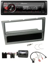 Pioneer MP3 1DIN DAB USB Lenkrad Autoradio für Opel Corsa C 00-04 aluminium