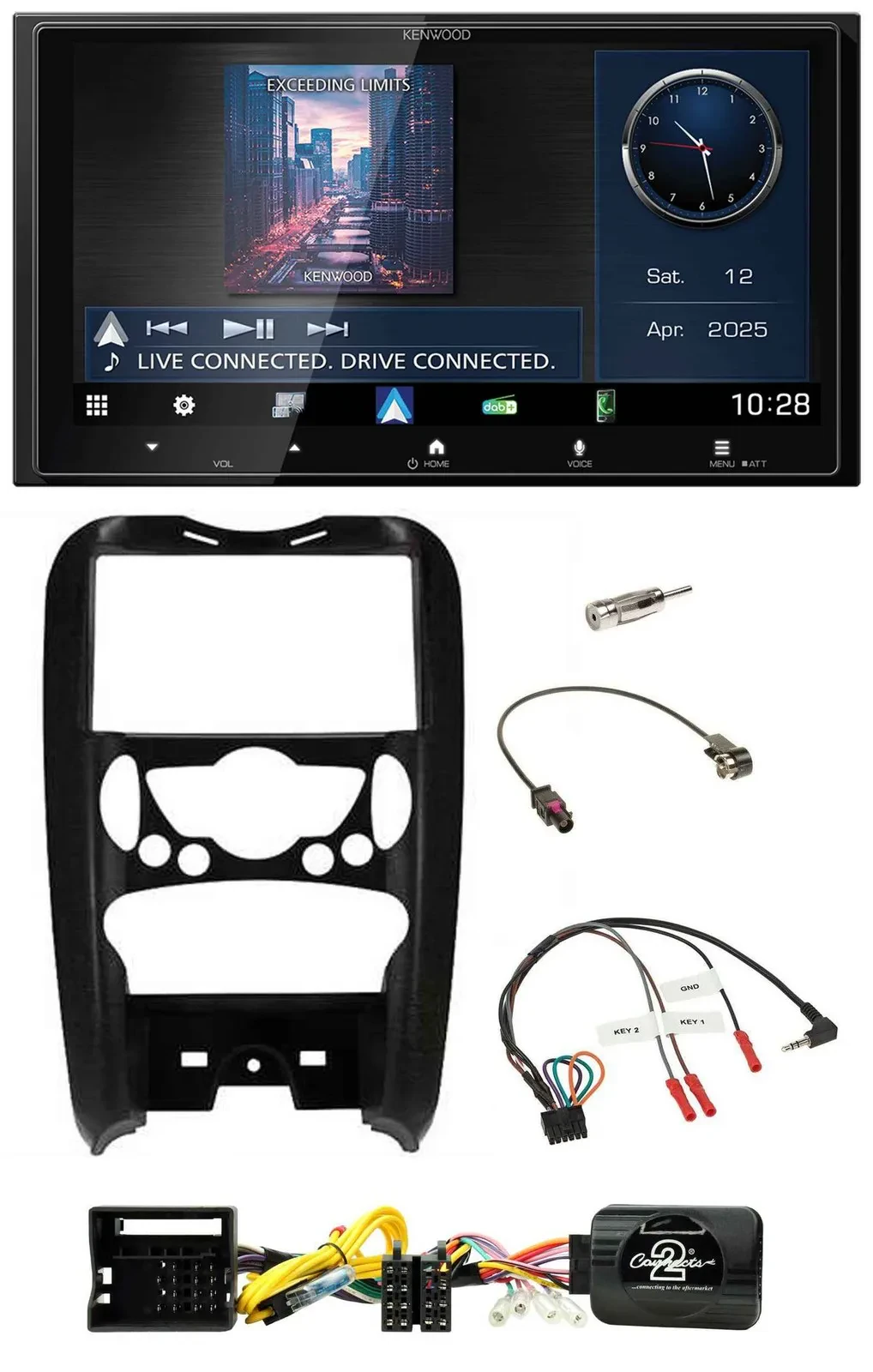 Kenwood Bluetooth 2DIN USB DAB Lenkrad Autoradio für Mini Cooper 2006-2014
