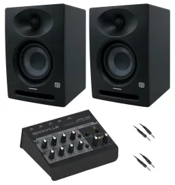2) Presonus Eris Studio 4 Powered 4.5" Studio Monitor Speakers+Mixer w/Interface