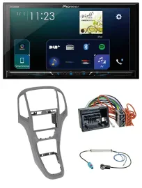 Автомагнитола Pioneer 2DIN, Bluetooth, USB, DAB, MP3, для Opel Astra J (с 2009), титановый серый