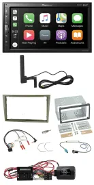 Pioneer USB 2DIN Bluetooth DAB Lenkrad Autoradio für Opel Corsa D satin-stone 09