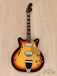 Электрогитара полуакустическая Fender Coronado II Vintage Hollowbody Sunburst, Mint w/ Case 1967