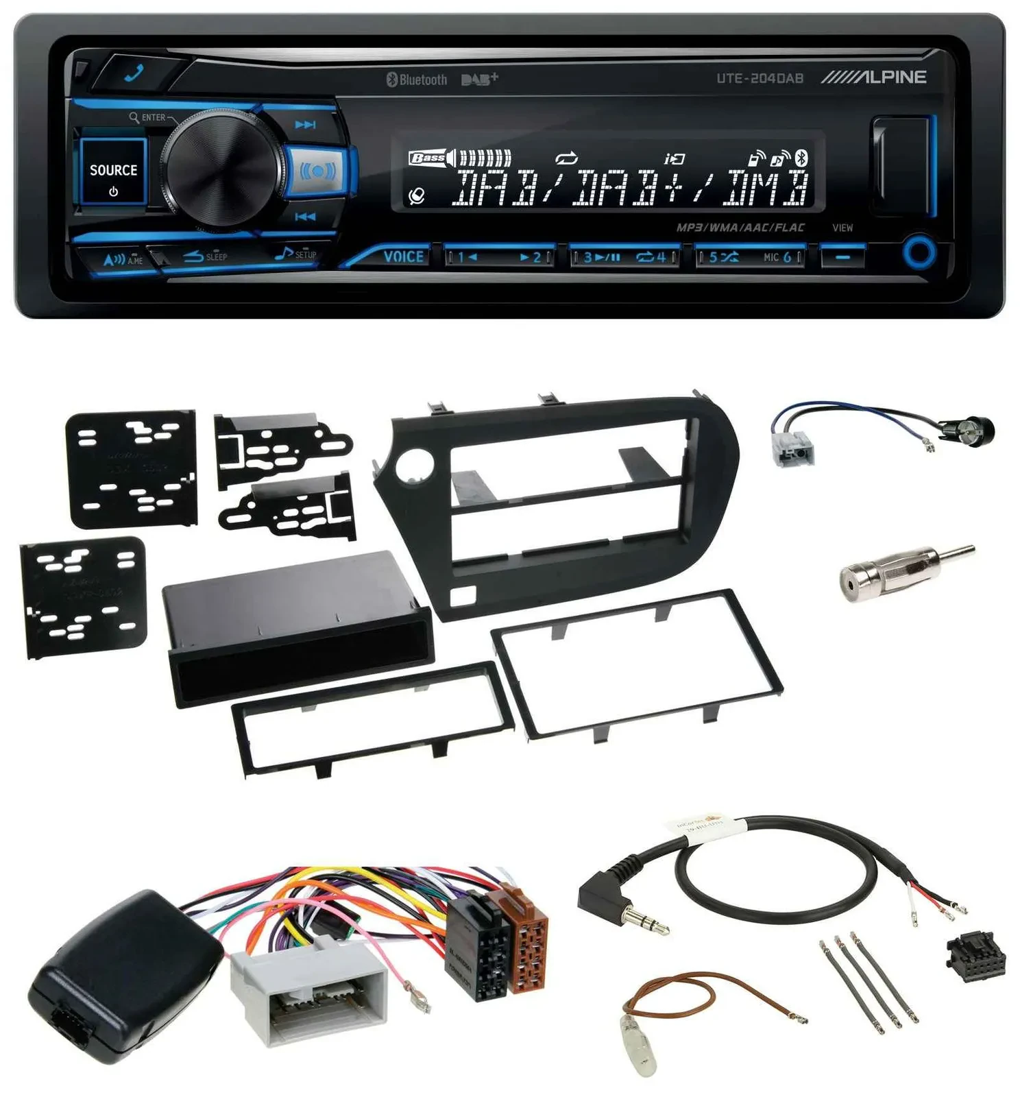 Alpine USB Bluetooth DAB Lenkrad Autoradio für Honda Insight ZE2 2009-2013