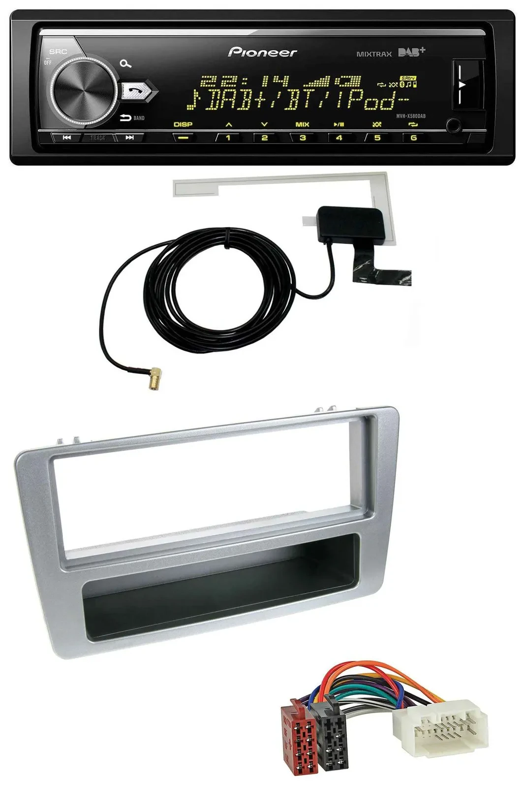 Pioneer Bluetooth DAB USB MP3 Autoradio für Honda Civic 01-03 silber man. Klima.