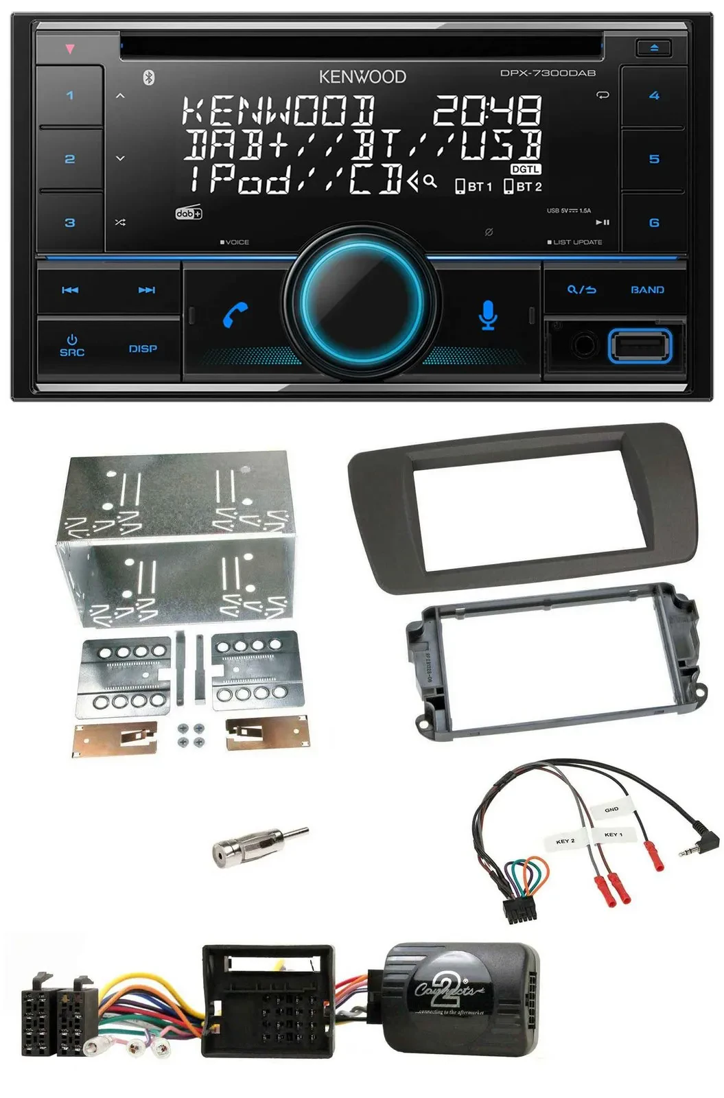 Kenwood CD 2DIN DAB USB Lenkrad Bluetooth Autoradio für Seat Ibiza ab 08 tuam-gr