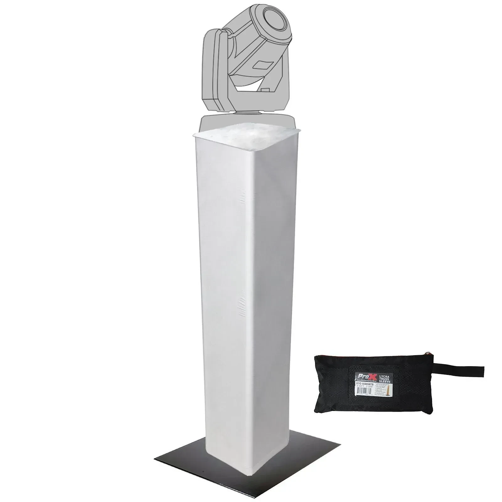 Сценическая ферма Global Truss F34 Square Segment 8.20FT с белым чехлом из лайкры и базовыми плитами