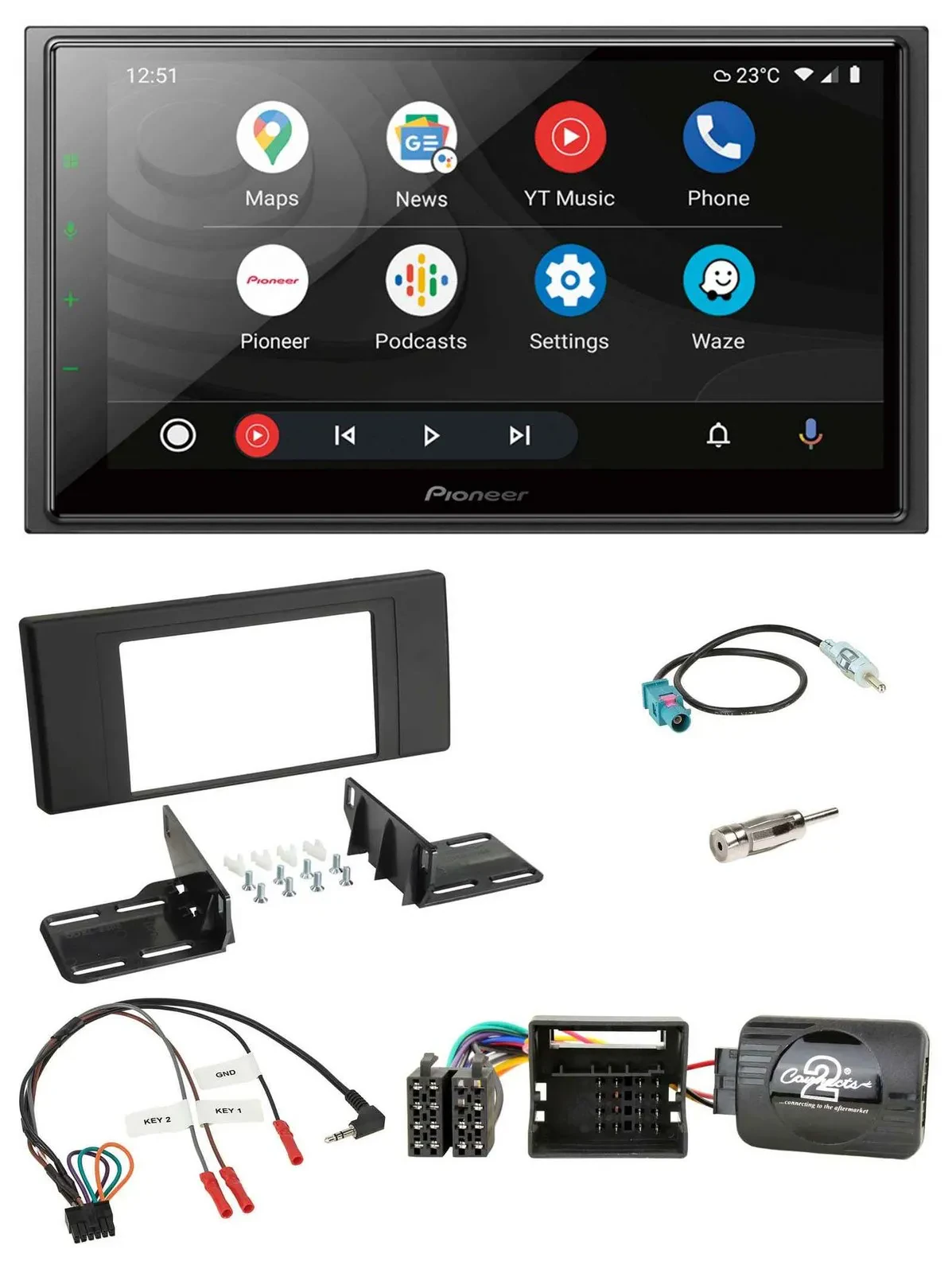 Автомагнитола для Land Rover Range Rover Vogue Pioneer 2DIN, DAB, Bluetooth, USB, поддержка управления на руле