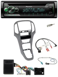 Автомагнитола Pioneer CD/USB/MP3/DAB для Opel Astra J (с 2009), совместима с управлением на руле, титановый серый