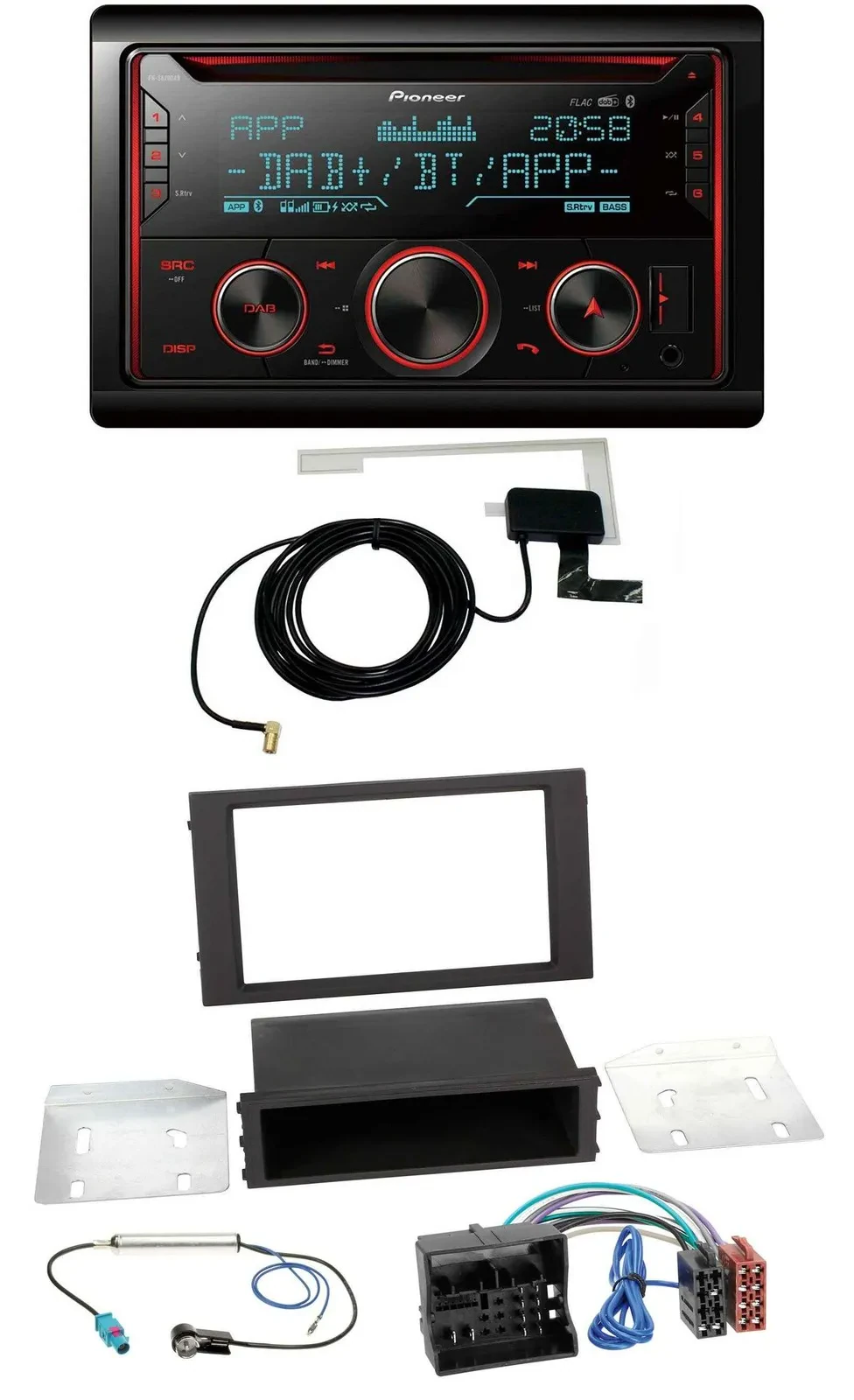 Pioneer 2DIN MP3 DAB USB CD Bluetooth Autoradio für Seat Leon (ab 2014)