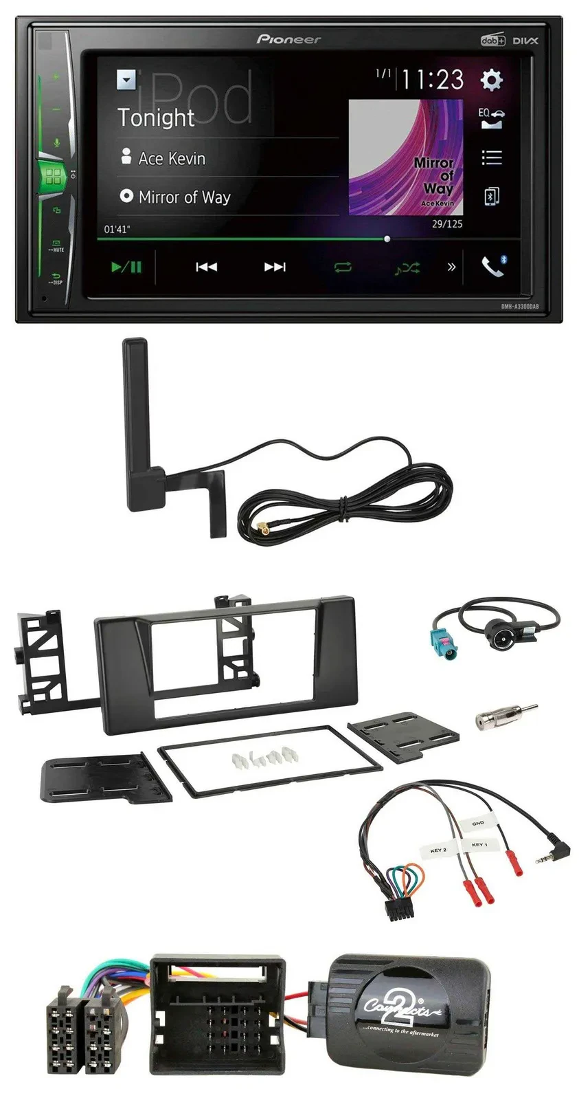 Pioneer MP3 DAB Lenkrad 2DIN Bluetooth Autoradio für BMW 5er E39 01-04 Aktivsyst