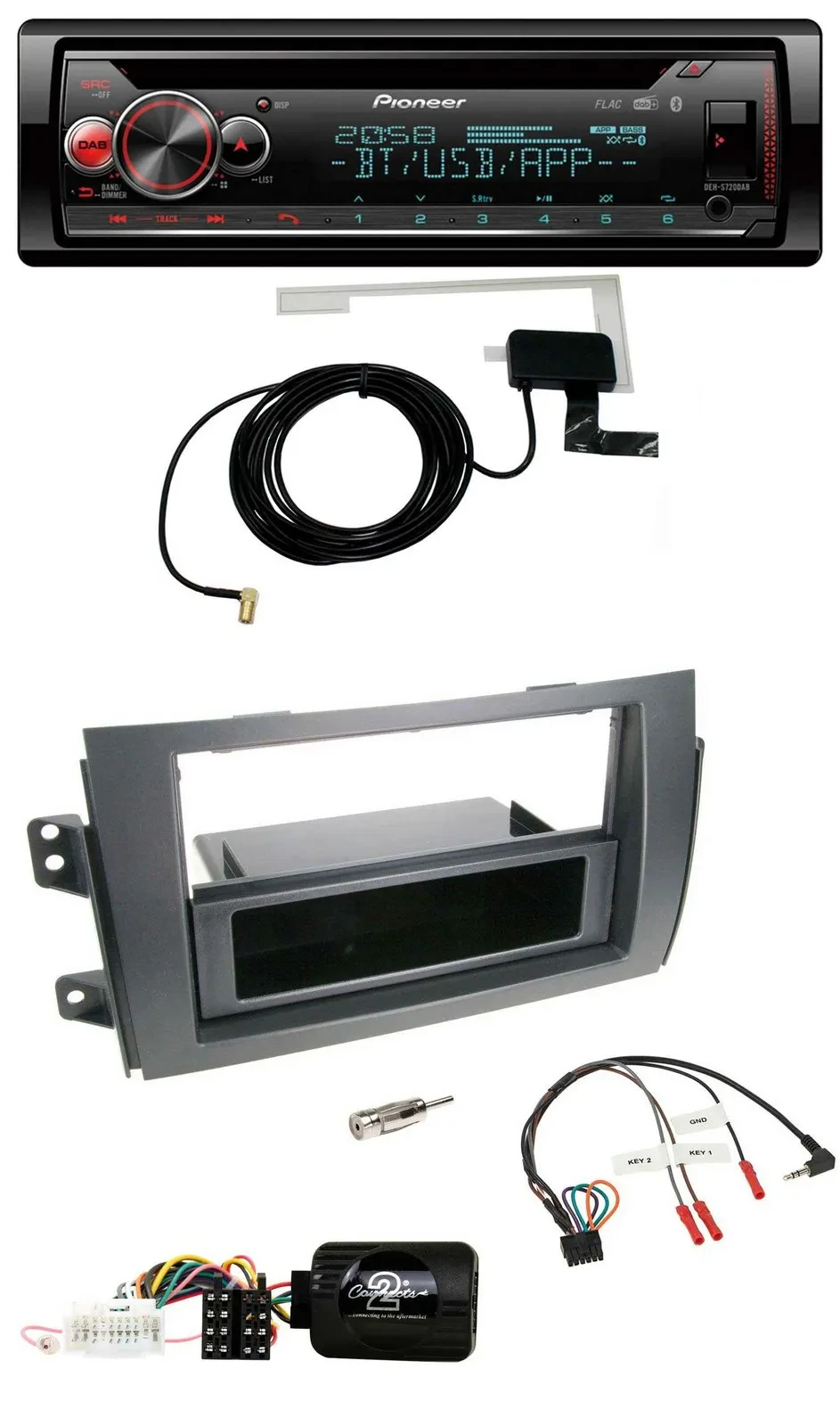 Pioneer DAB CD Lenkrad USB Bluetooth Autoradio für Fiat Sedici Suzuki SX4