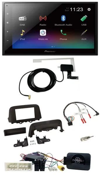 Pioneer DAB Lenkrad Bluetooth 2DIN USB Autoradio für Hyundai Kona ab 2013