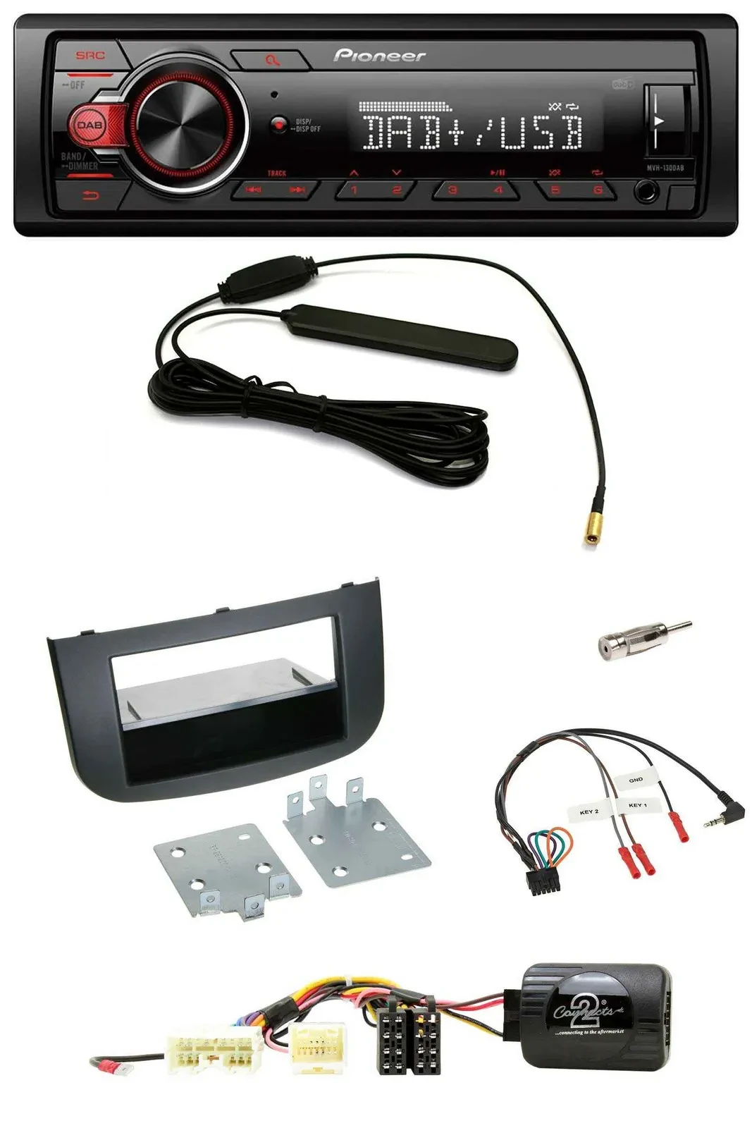 Pioneer MP3 DAB 1DIN Lenkrad USB Autoradio für Mitsubishi Colt Z3B/Z3V/Z30/Z30G