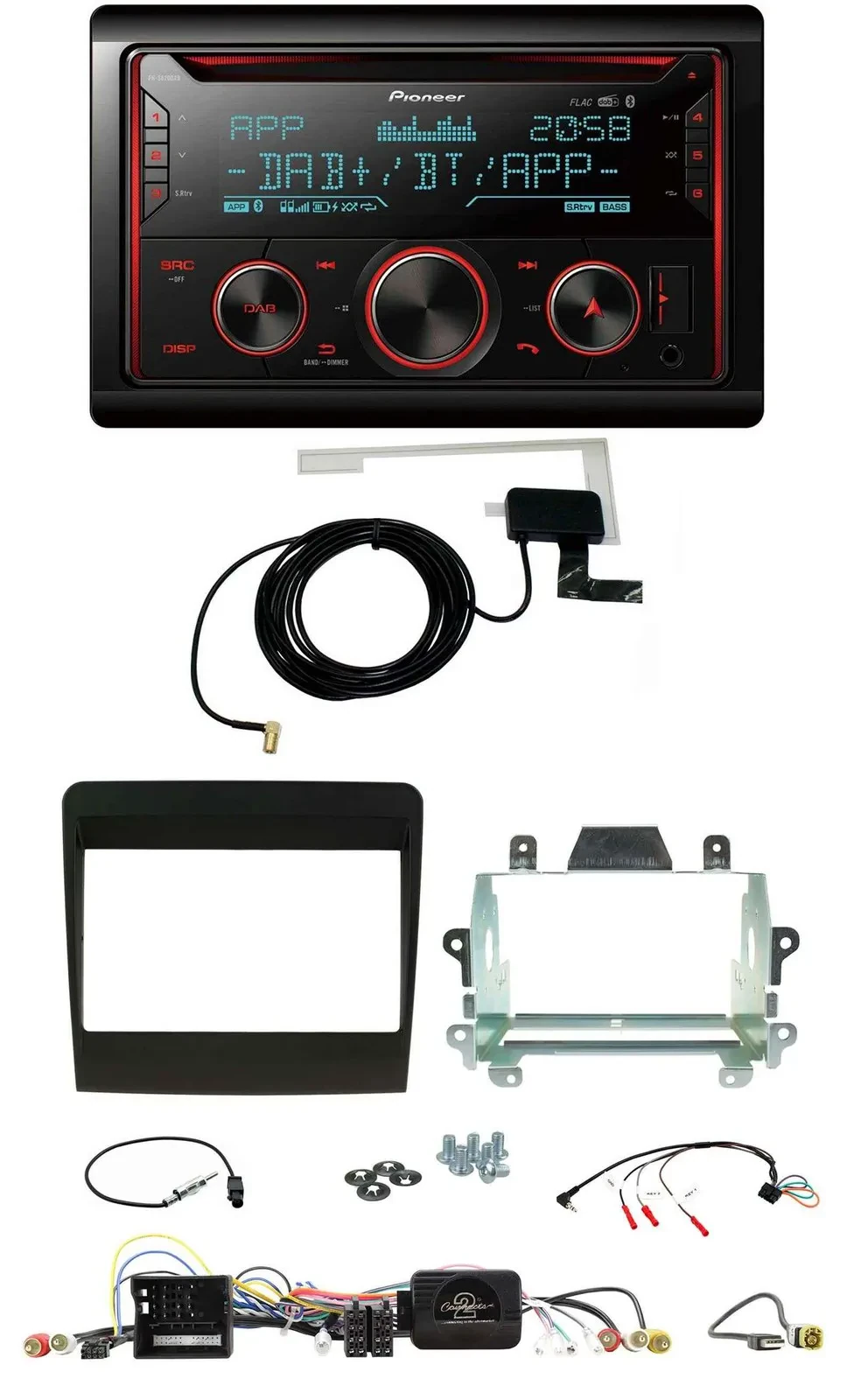 Автомагнитола для Porsche 911 (2011–2017) Pioneer 2DIN, DAB, USB, CD, Bluetooth, поддержка кнопок на руле