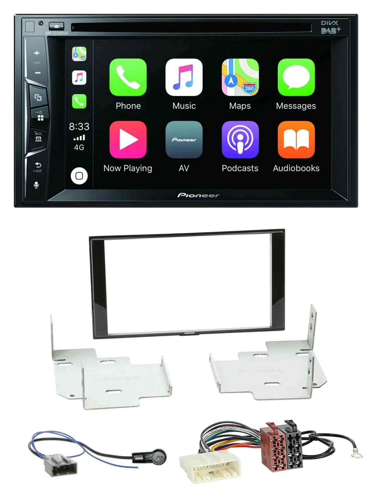 Pioneer MP3 USB DVD Bluetooth DAB 2DIN Autoradio für Nissan Micra Note ab 2013