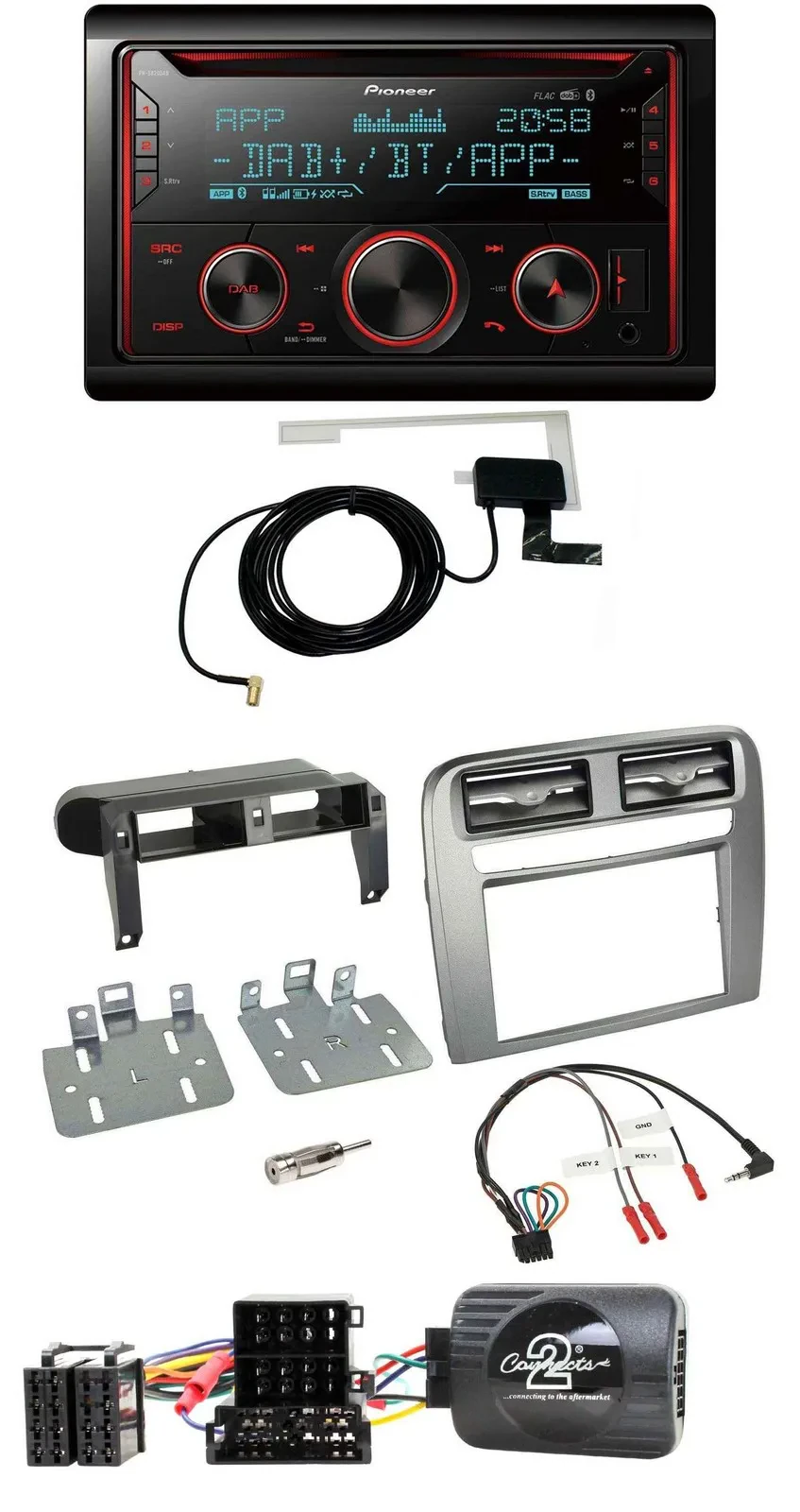 Pioneer 2DIN Lenkrad DAB USB CD Bluetooth Autoradio für Fiat GrandePunto 05-06 a