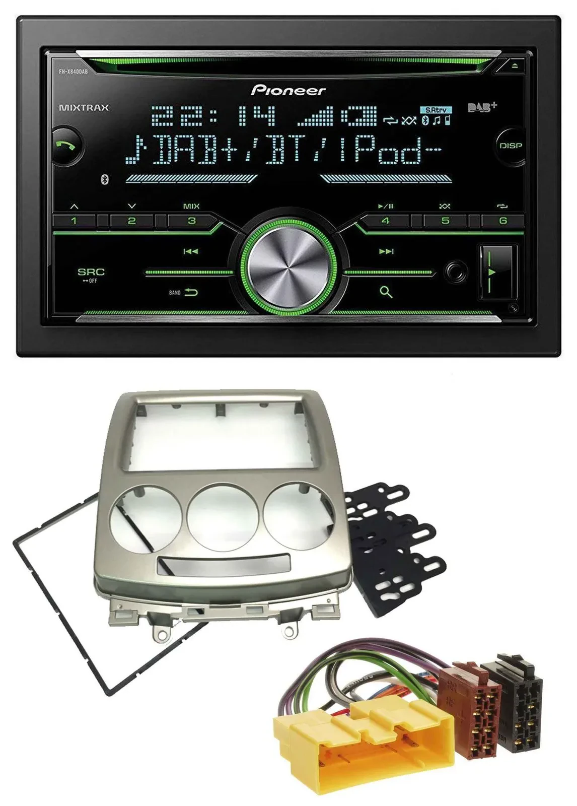 Pioneer Bluetooth MP3 DAB 2DIN USB CD Autoradio für Mazda 5 (CR, 2005-2010)