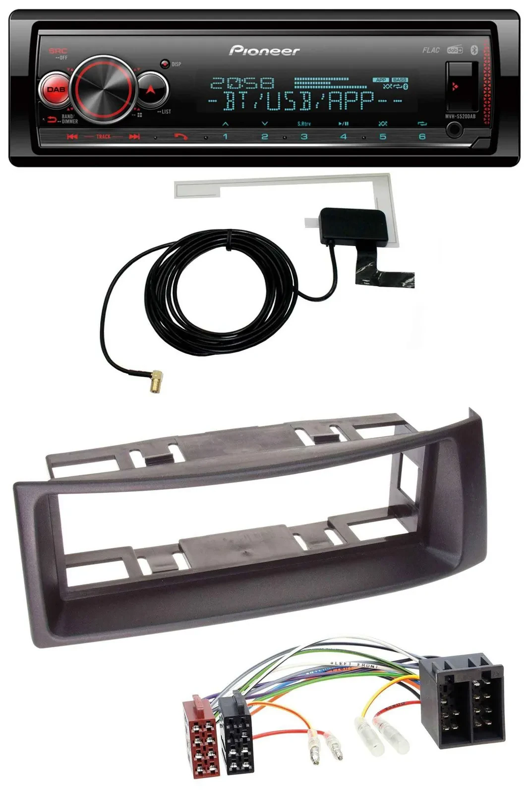 Автомагнитола для Renault Megane/Scenic (до 2003) Pioneer Bluetooth, DAB, USB, MP3, черная