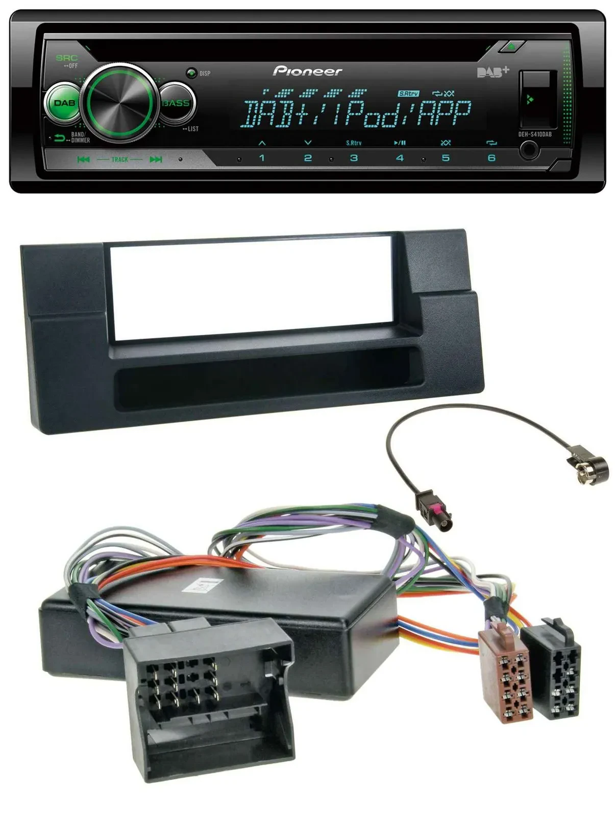 Pioneer USB MP3 DAB AUX CD Autoradio für BMW X5 E53 5er E39 Ablagefach Quadlock